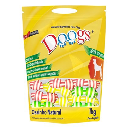 Petisco Pet Ossinho vegetal Colorido Doogs  para Cachorro 3/4 (1kg)