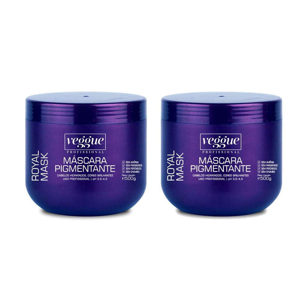 Kit Combo Máscara Matizadora Tonalizante Azul Royal Veggue 2x500g