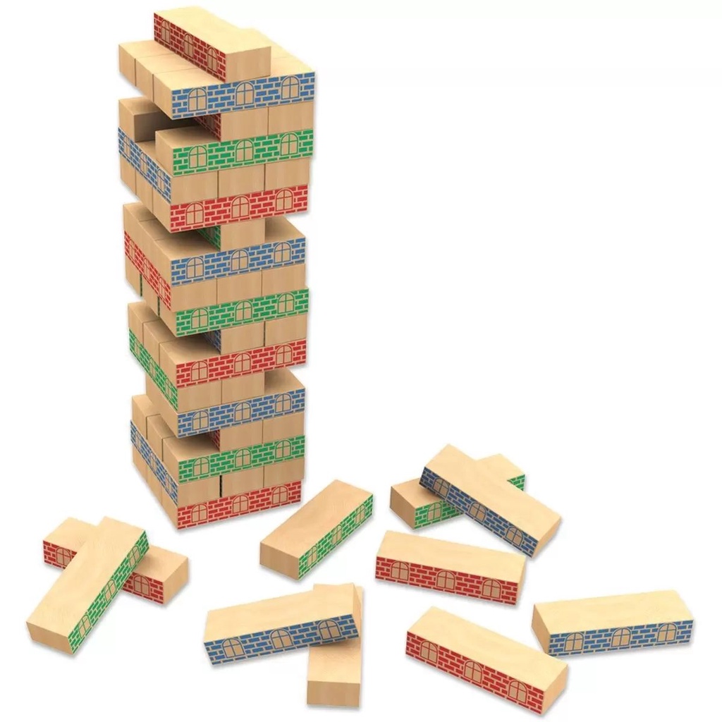 Brinquedo de Montar Torre do Engenheiro 54 Peças Madeira Xalingo - 5332.1