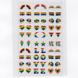 60 adesivos de unha 3D arcoíris PRÉ PRONTO arcoiris arco-íris - modelo 537-2