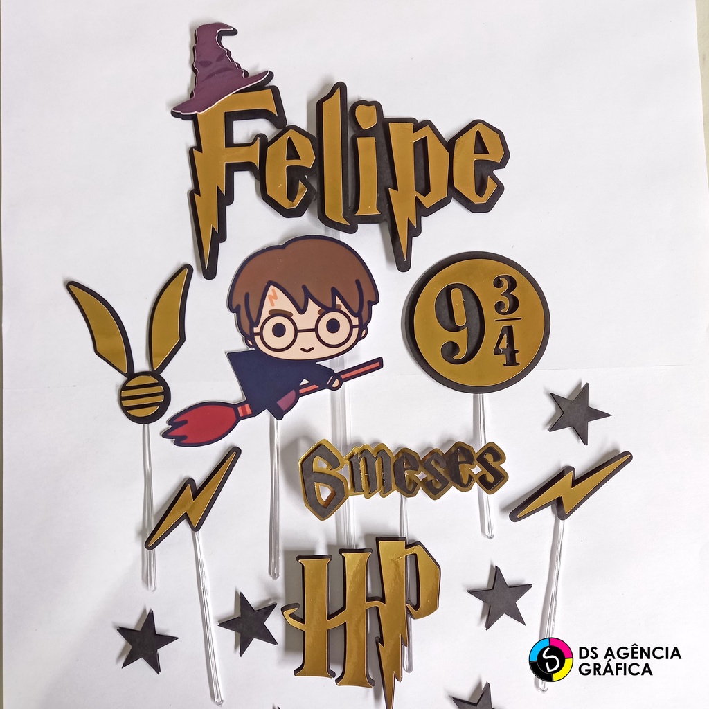 Topo de Bolo 3D - Harry Potter - Topo em relevo