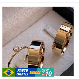 Par Aliança Reta 6mm mais 1 Anel Solitário de MOEDA ANTIGA PROMOÇAO!!!!!