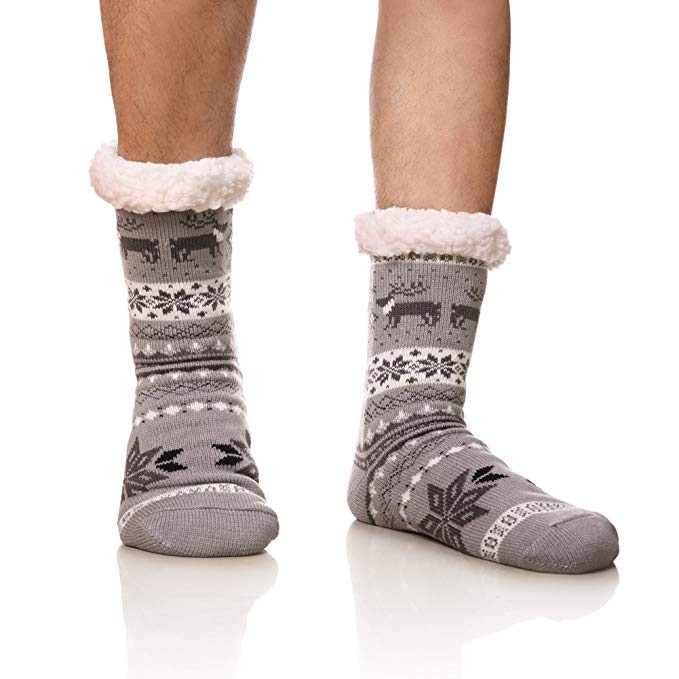 1 Par de Meia Térmica Com Antiderrapante Lã Carneiro Forrada Pelinho Masculino Homem Frio Inverno Viagem Varias Estampas Tamanho 35 ao 40 ESTOQUE NO BRASIL SEM TAXAÇÃO