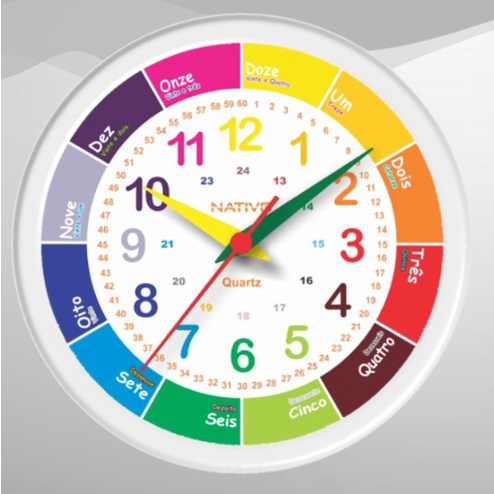 Relogio De Parede Educativo Infantil Nativo em Oferta na Shopee