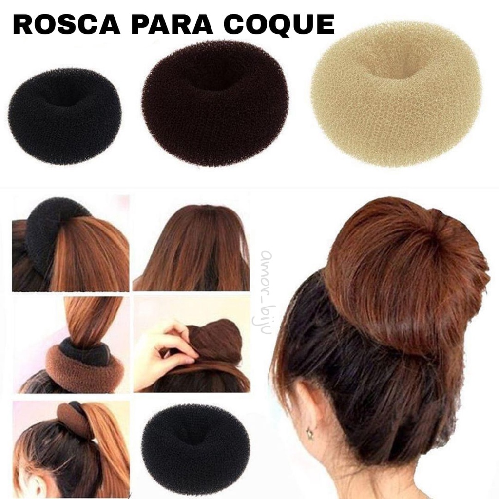 Rosca para coque suporte para fazer penteado espuma para cabelo | Shopee  Brasil