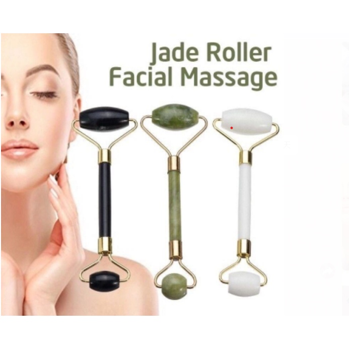 Rolos Massageador Pedra de jade   Facial Anti Rugas
