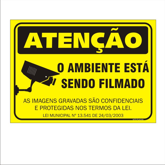 PLACA – AMBIENTE ESTÁ SENDO FILMADO monitorado sorria em Oferta na Shopee