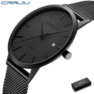 CRRJU Moda Mens Relógios Ultra Fino Quartz Casual À Prova D