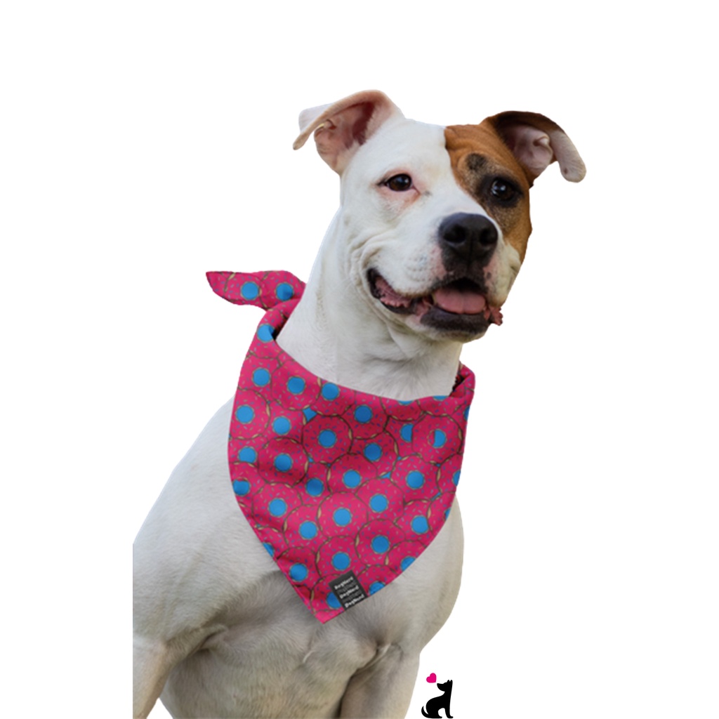 Bandana Donuts Dupla Face Cães Cachorros Pet Shop de Qualidade