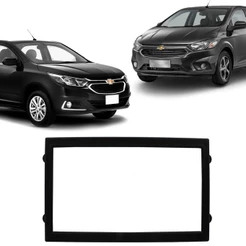 Moldura 2 Din - Chevrolet Cobalt / Spin / Onix / Prisma 2012 até 2019 - Preto