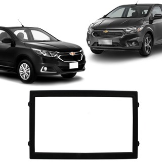 Moldura 2 Din - Chevrolet Cobalt / Spin / Onix / Prisma 2012 até 2019 - Preto em Oferta na Shopee