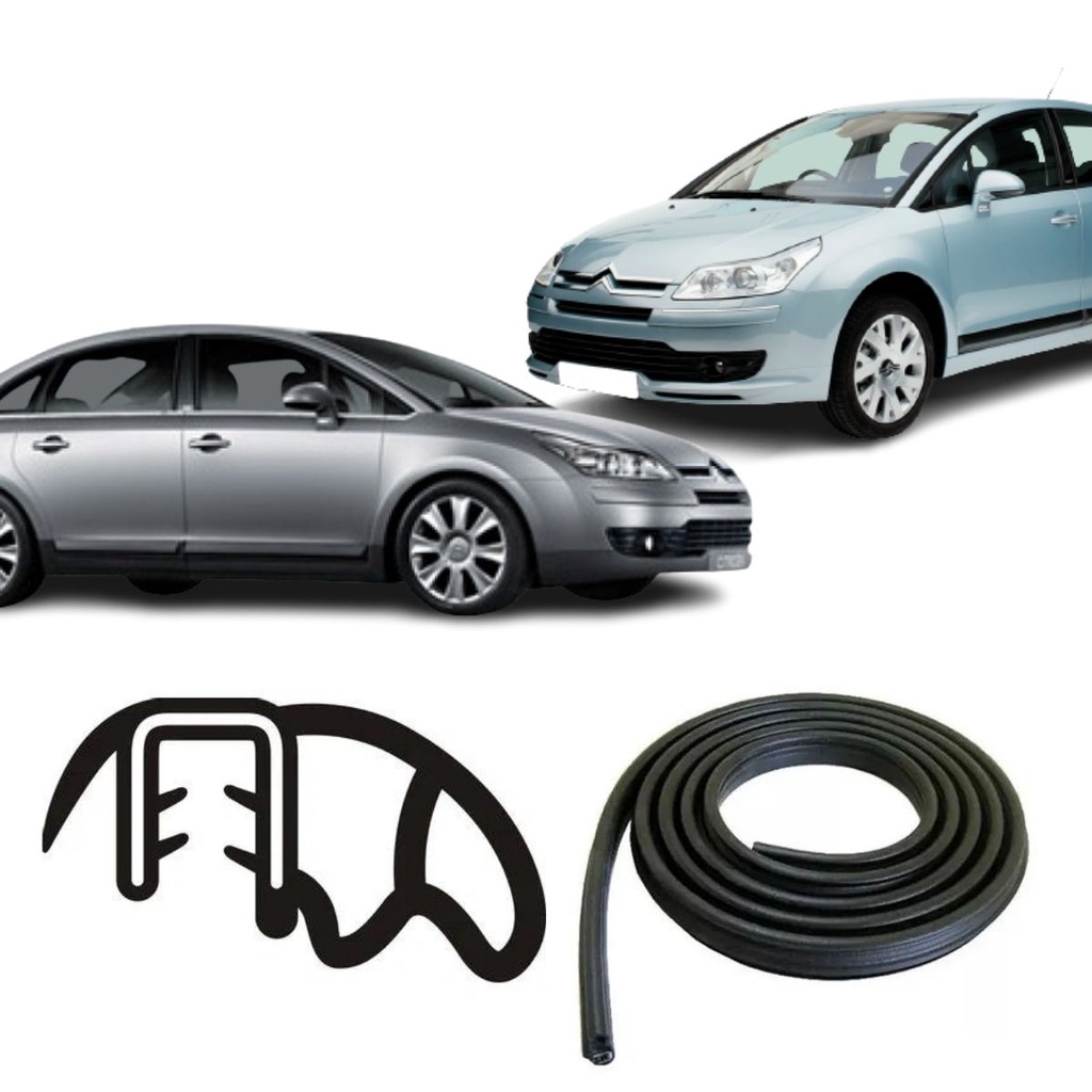BORRACHA DE PORTA TRASEIRA PRETA ESTRIADA CITROEN C4 em Oferta na Shopee