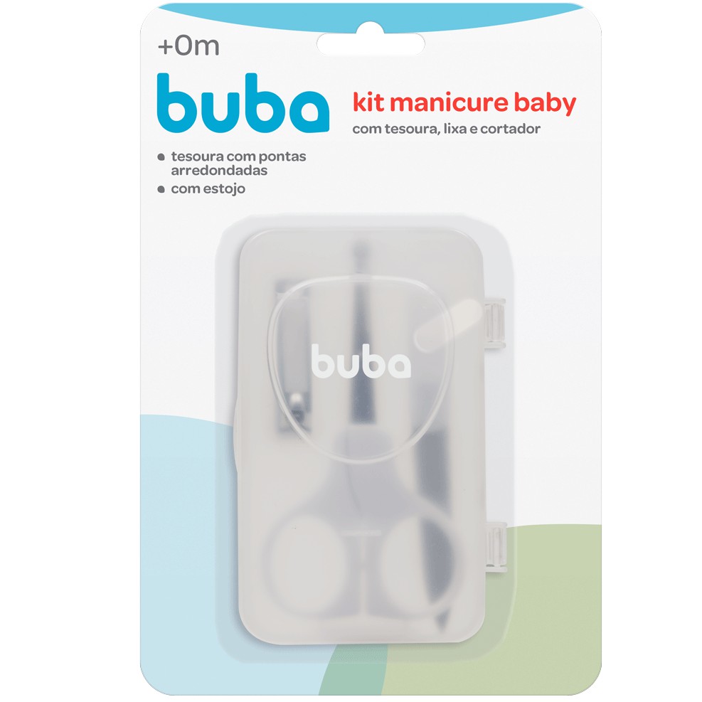 Kit higiene bebê tesoura lixa e cortador de unhas infantil recém nascido Buba