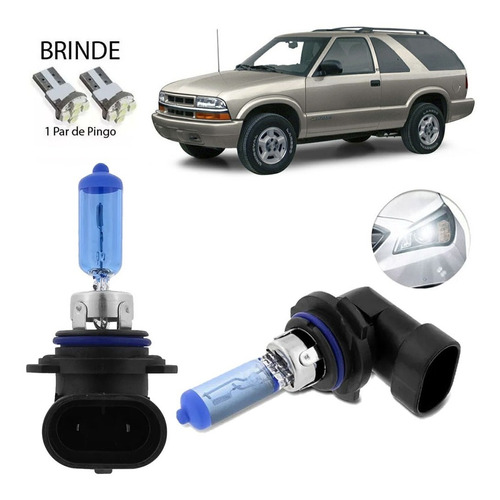Jogo Lampada Super Branca Farol Alto 8500k Gm Blazer 1995-98