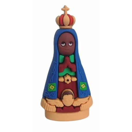 imagem nossa senhora Aparecida Borracha 7CM em Oferta na Shopee