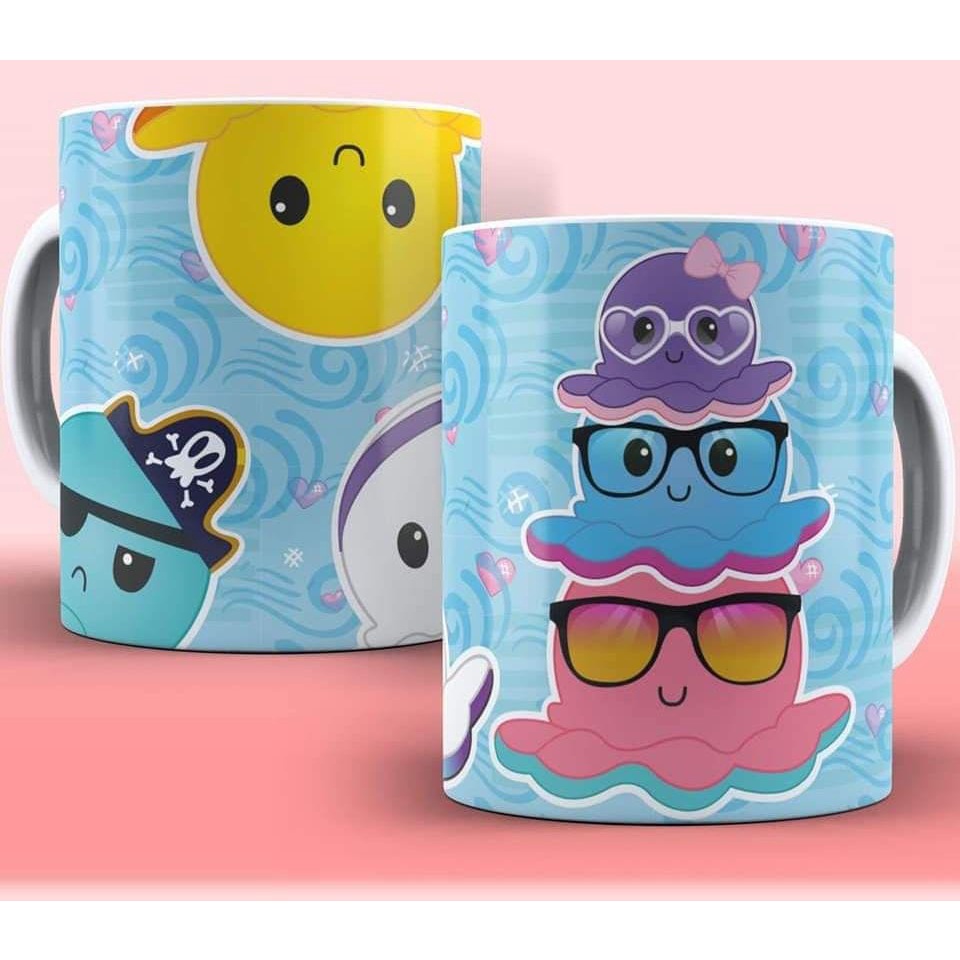 Caneca Polvo Bravo Reversível Humor Bravo Feliz Tiktok Viral 350ml