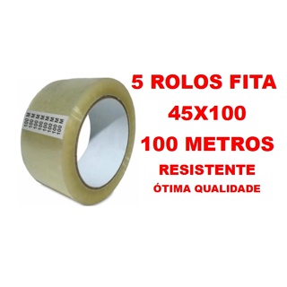 5 ROLOS Fita Adesiva Transparente 100 METROS Durex Para Embalar - Papelaria, Encomendas em Oferta na Shopee