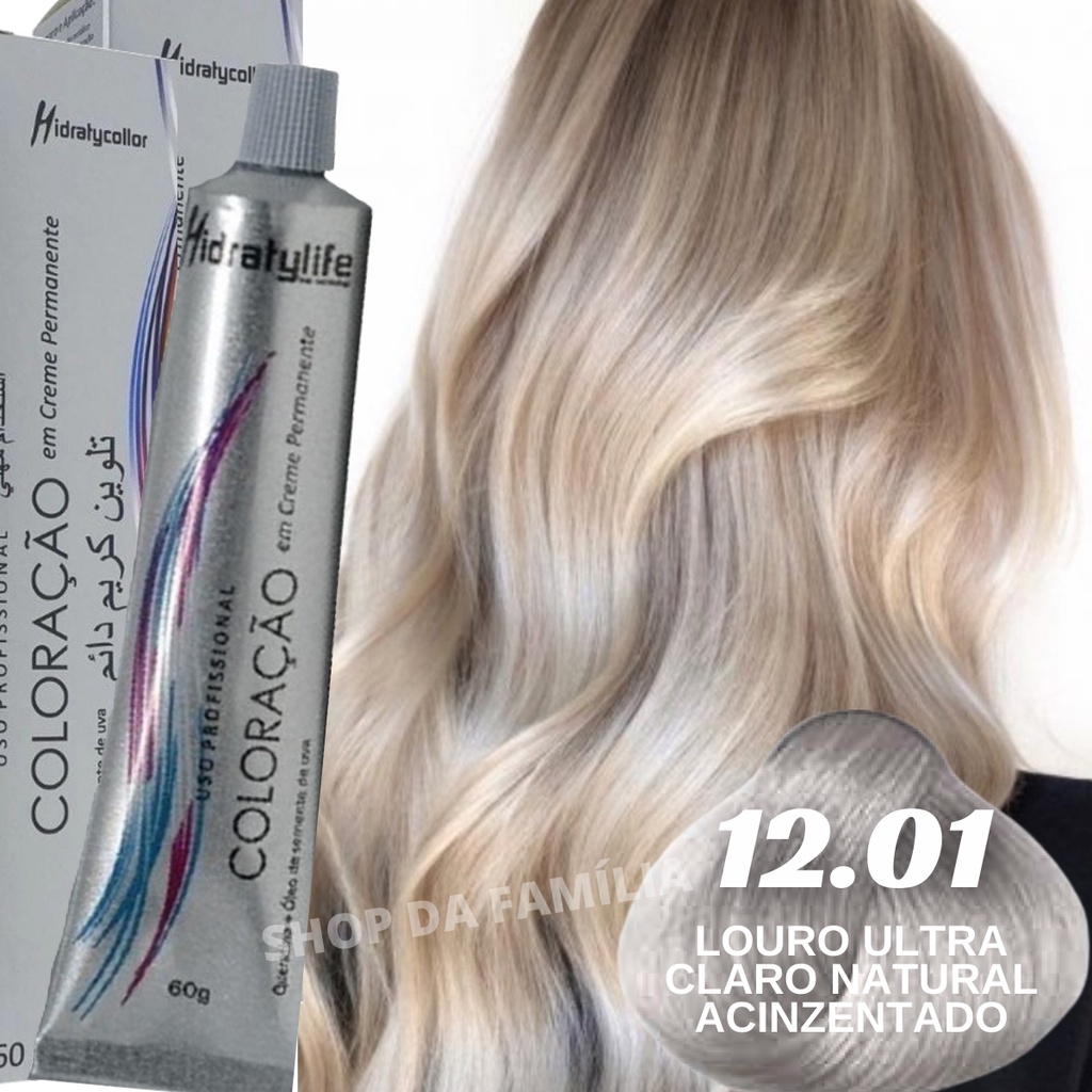 Tinta Loiro Ultra Claro Acinzentado 12.01 Tintura Permanente | Shopee ...