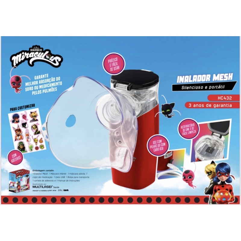 Inalador Portátil Mesh Miraculous HC-432 Multilaser Health Care