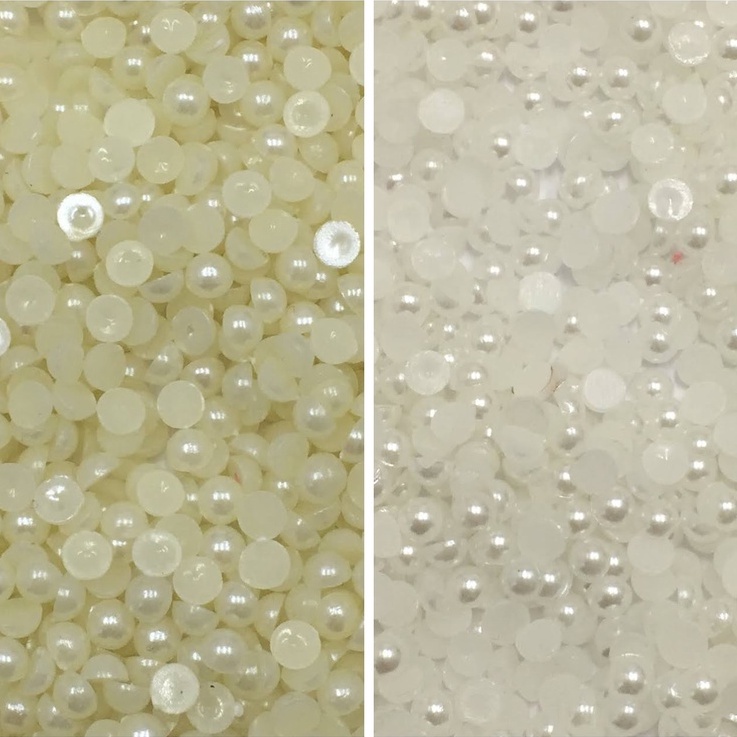 Pacote de Meia Perola 4mm 20 Gramas Para Customização de Artesanatos, Pedrarias ABS Para Colagem.
