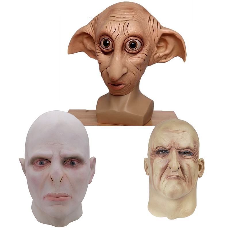 Adulto Unisex Magia Máscara ELF Máscara Filme Harry Potter Voldemort Cosplay Máscaras Partido Jogo Paródia Calçada De Látex Careca Suprimentos Traje De Halloween em Oferta na Shopee