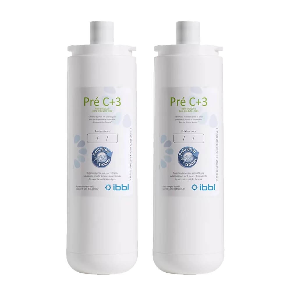 Kit 2 Unidades Refil Filtro IBBL Pré C+3 Original para Modelos PFN 2000, PDF e Smart H2O