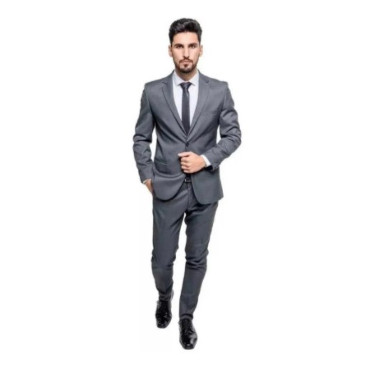 Terno Slim Fit Cinza Chumbo  (calça+paletó) - Promoção Relâmpago - Corra