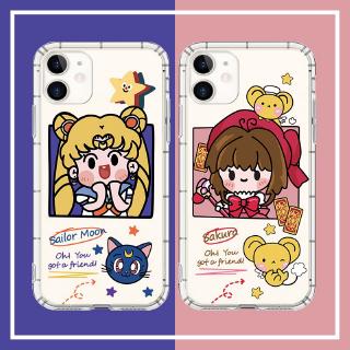 Linda Marinheiro Lua Desenho Animado iPhone 13 14 Pro Max 6s 7 8 Plus XR Xs 12 mini 11 Capinha De Silicone Transparente Moda TPU Macia