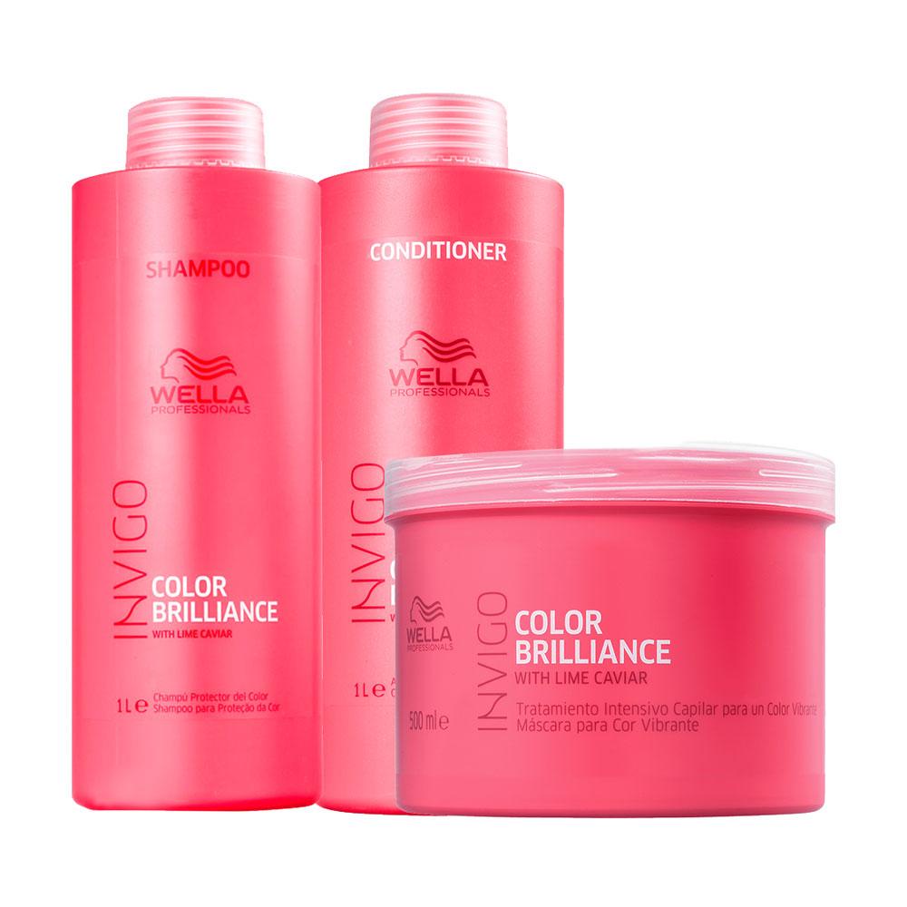 Kit Wella Professionals Invigo Color Brilliance Profissional - Shampoo e Condicionador e Máscara em Oferta na Shopee
