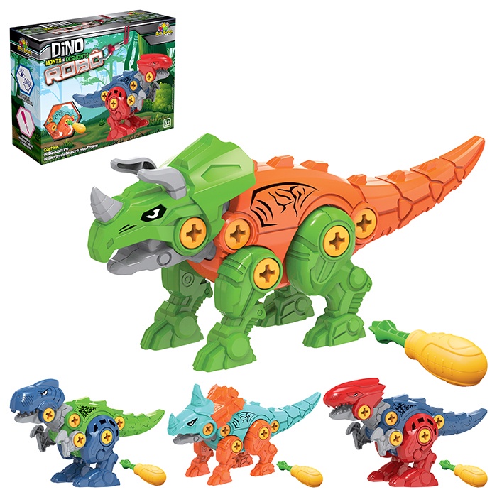 Dinossauro Monta E Desmonta Brinquedo Coleção Brinquedo Menino Menina Colorido