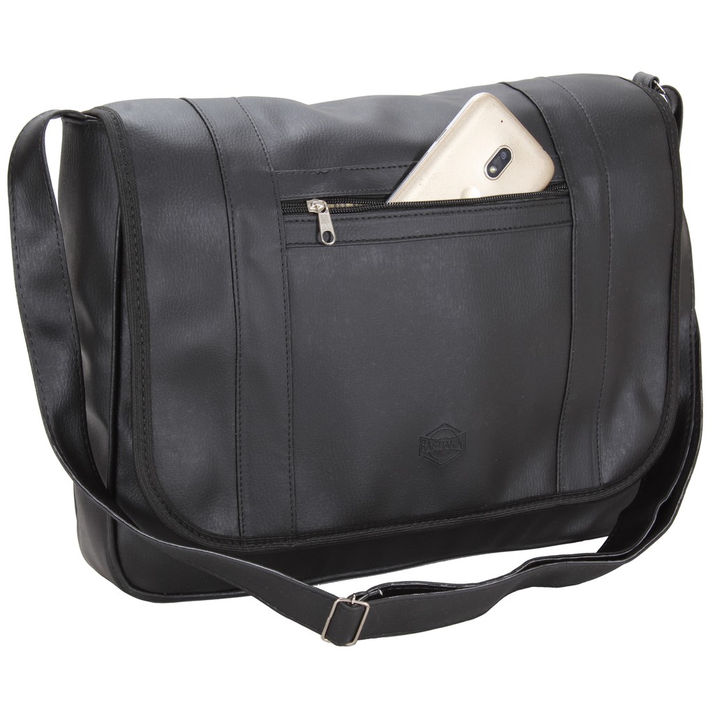 Pasta Para Notebook até 15.6 em Couro Sintético Automotivo / Bolsa Transversal tiracolo Pasta Carteiro Masculina