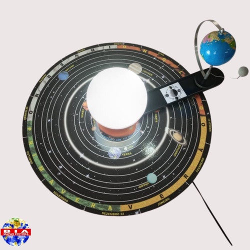 Planetário LED Escolar - brinde Atlas Astronômico e Mapa Sistema Solar - 56cm - Bia Mapas