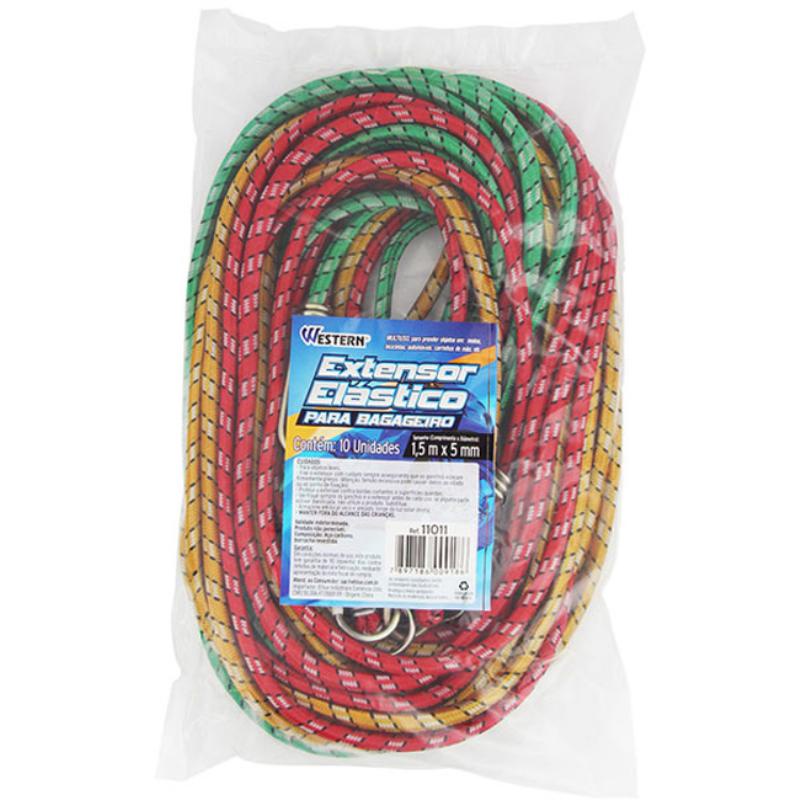 Elástico Extensor para Bagageiro 1,5 Metro Kit com 10 Peças WESTERN — imagem 2 de 2