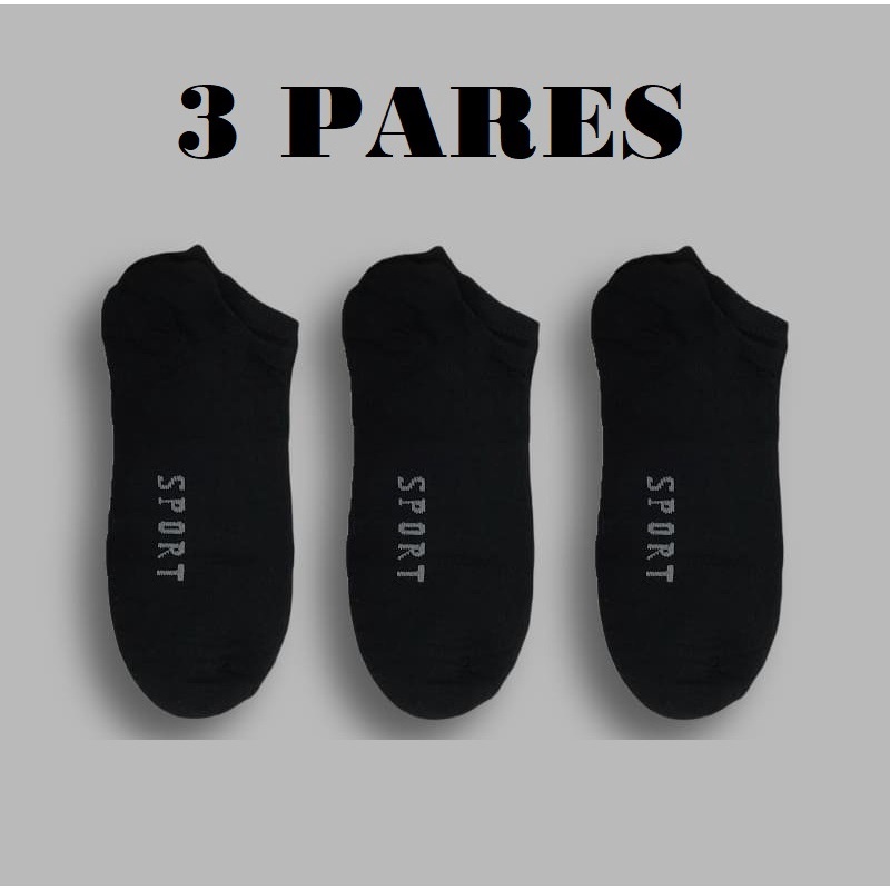 Kit 3 Pares Meia Soquete Cano Curto Meia Preta Algodão Masculino Feminino Unissex em Oferta na Shopee