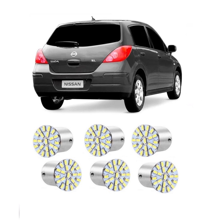 Kit 6 Lampadas LED Lanterna Traseira Tiida 2007 2008 2009 2010 2011 2012