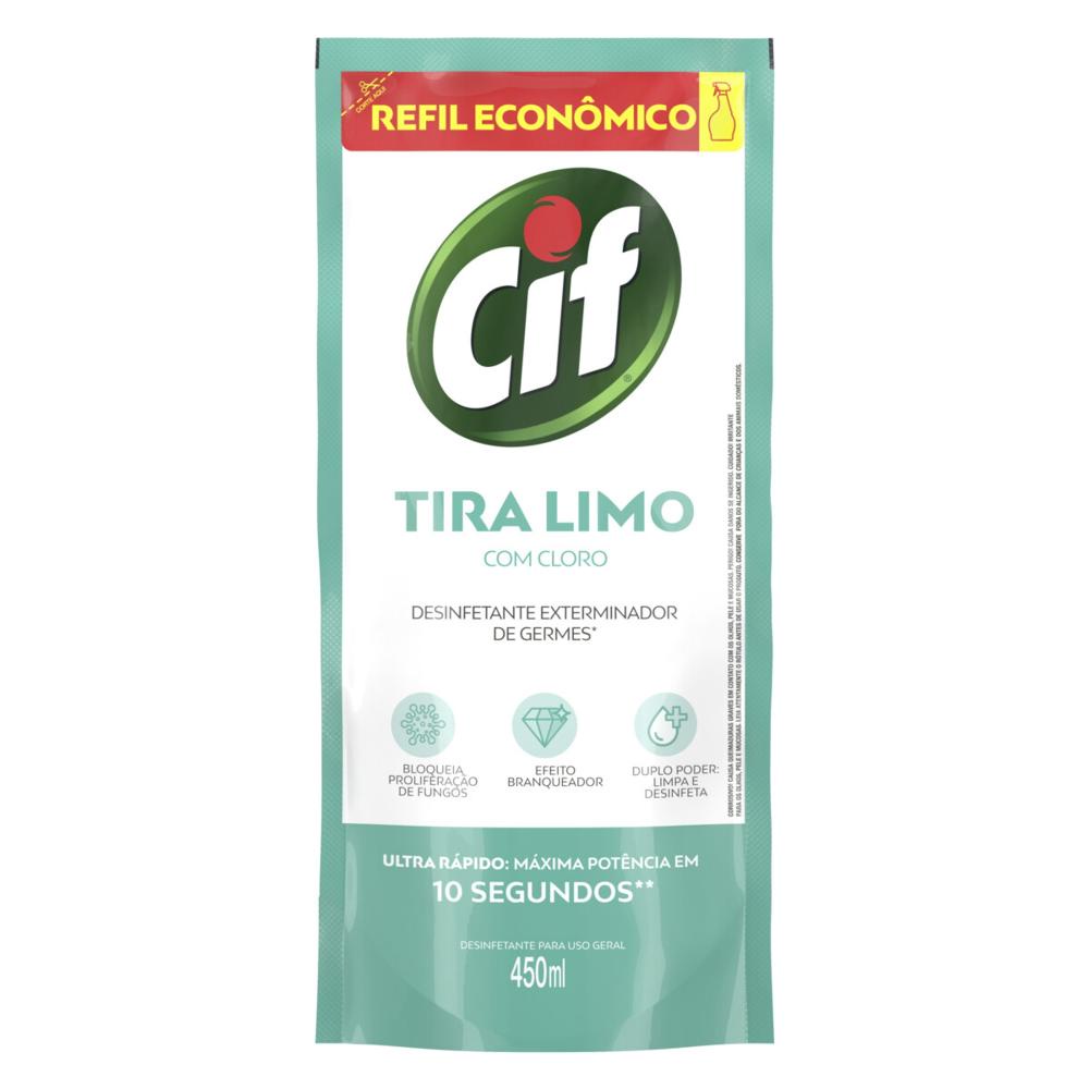 Detalhes do Kit 4 Refil Desinfetante Uso Geral Cif Tira-Limo 450ml