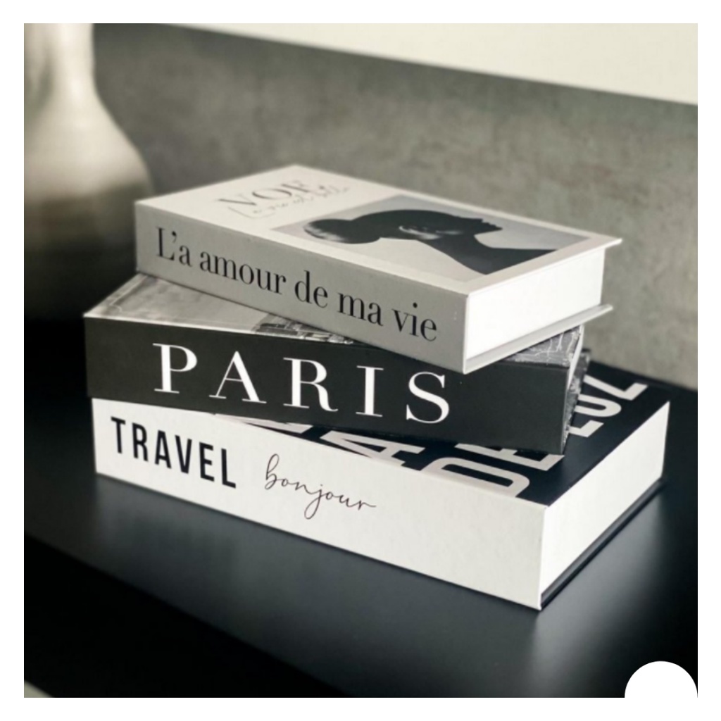 Conjunto Caixa Porta Objetos/Livro Decorativo Fake Com 3 Peças