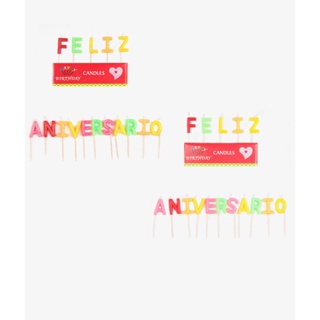 Vela de Aniversário Feliz Aniversário Letras em Oferta na Shopee