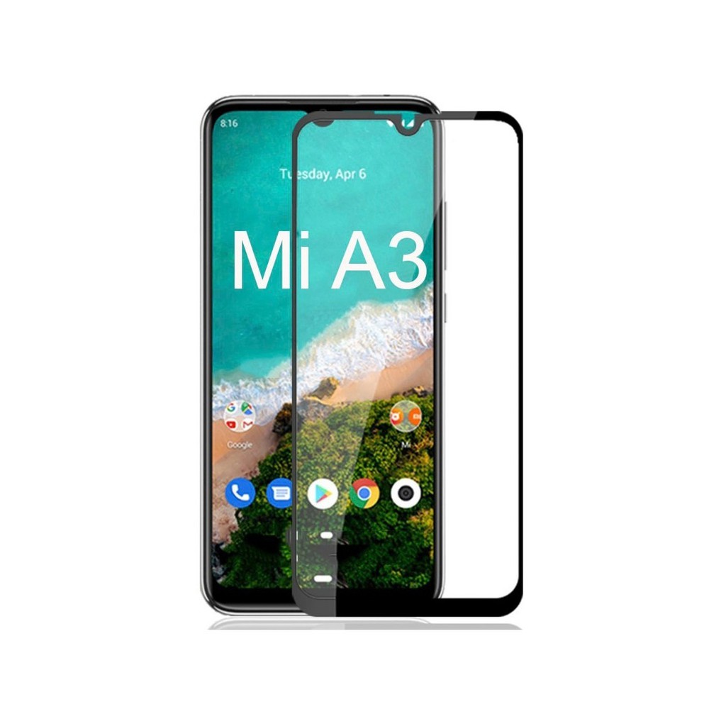 Película Frontal Xiaomi Mi A3 Vidro Temperado 3D Full Cover Borda Preta + Kit Aplicação em Oferta na Shopee