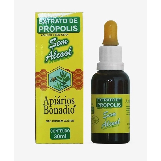 Extrato de Própolis Verde Sem Álcool 30 ml Apiários Bonadio