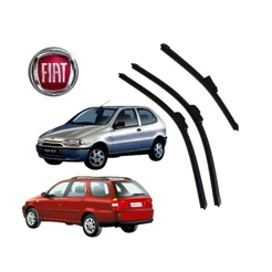 Kit 3 Palhetas para Limpador Parabrisa Dianteiro e Traseiro para Fiat Palio 2001 2002 2003 2004