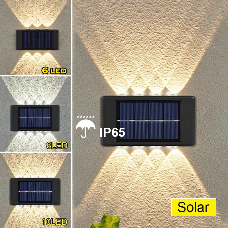 10LED Luminária Solar Parede Led Lampada Decoração Energia Solar Luz