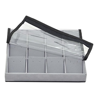 Bandeja Media Brinco Corrente 12 Espacos Com Cartelas Tags e  Capa Transparente em Oferta na Shopee