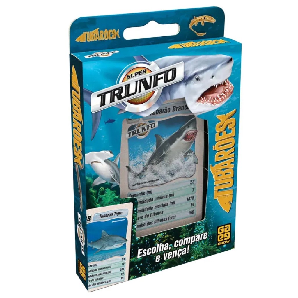 Jogo Super Trunfo Tubarões 01491 - Grow - Hobbies & Collections