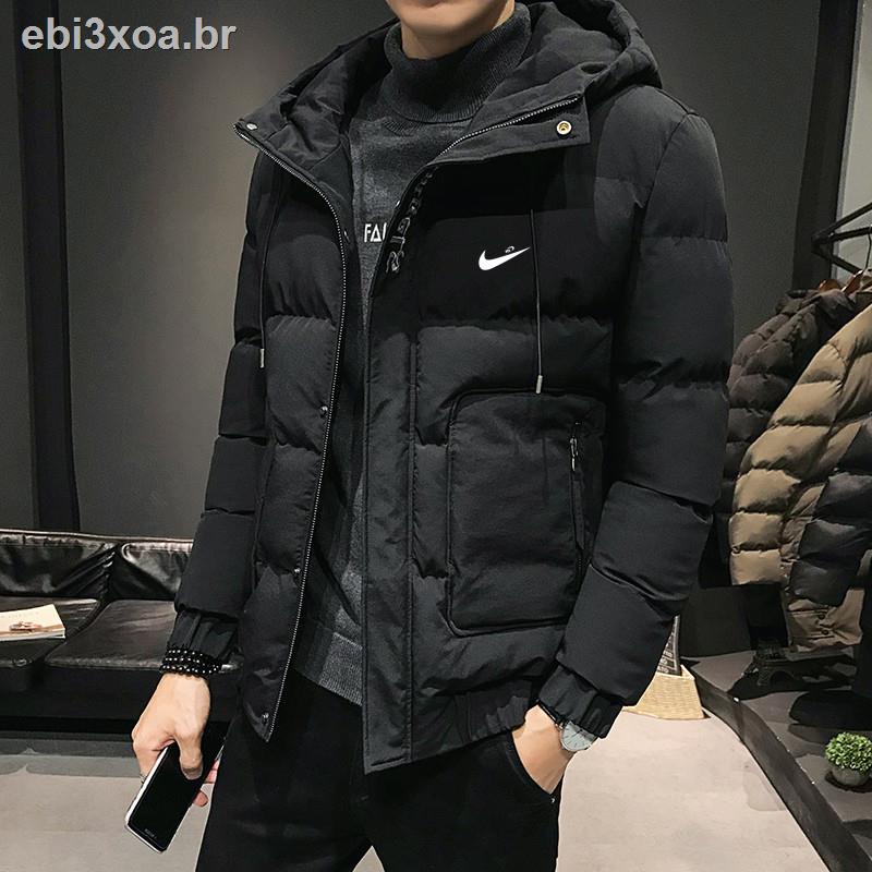 ❀Nike maré nova jaqueta de algodão jaqueta masculina 2021 inverno curto espesso quente jaqueta acolch | Shopee