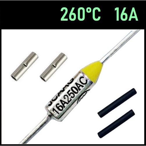 2 Fusível Térmico 16A 260C 260 Graus 250V Chapinha Prancha