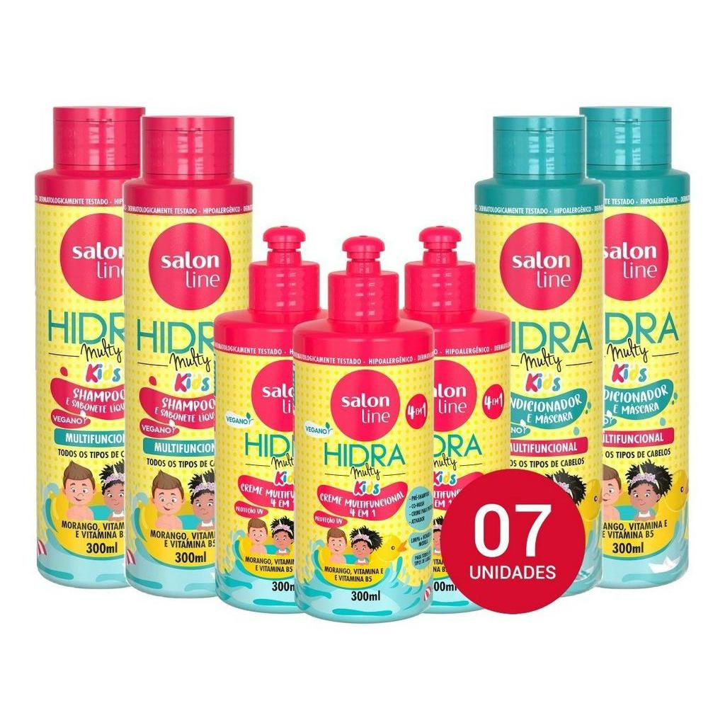 Kit Salon Line Sos Cachos Kids Infantil 09 Produtos Shopee Brasil