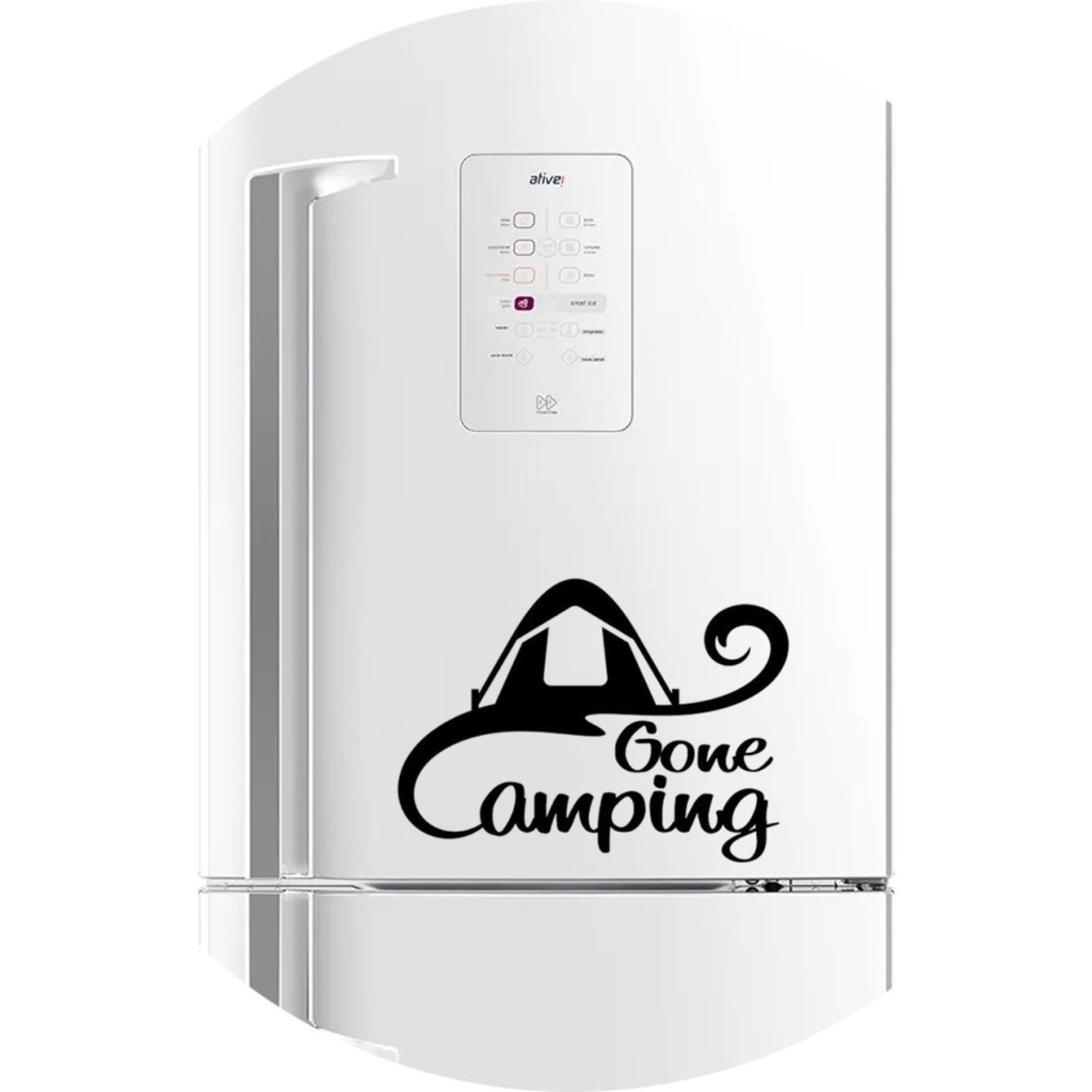 Adesivo Geladeira Fui Acampar Gone Camping Acampamento