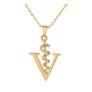 Colar Medicina Veterinária Formatura Folheado A Ouro 18k.
