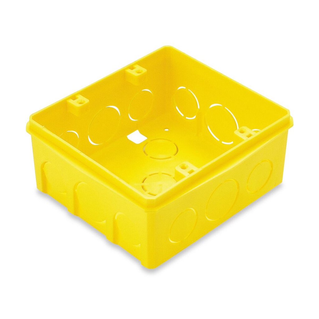 Caixa Luz 4x4 12 Un. Embutir Plastica PVC Caixinha Amarela Reforçada p/ Tomada e Interruptor